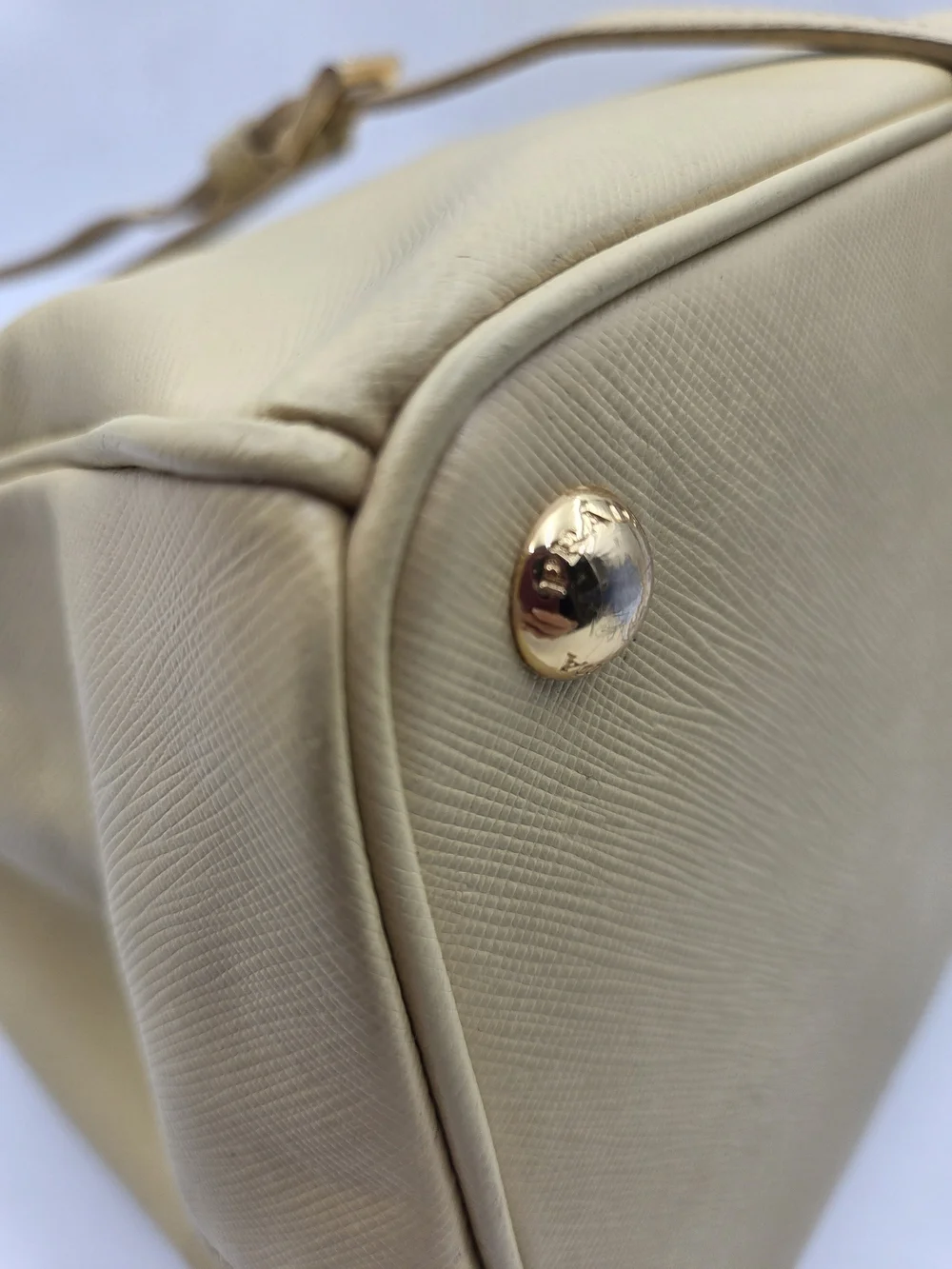 Prada Galleria Large Saffiano Leather Travertine Stone, Auth, w/COA